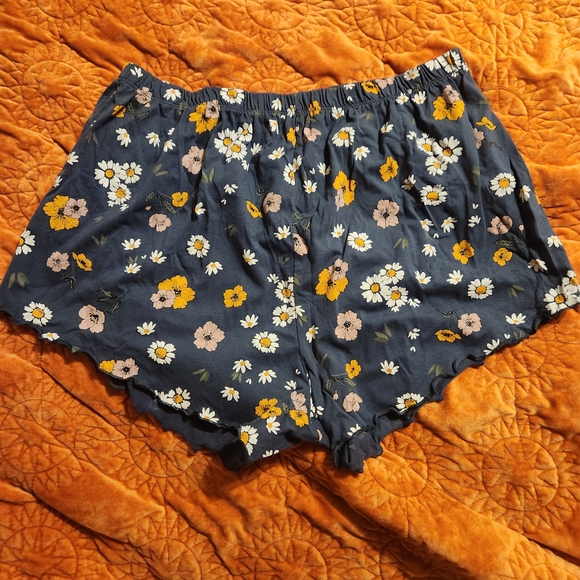 Janis Joplin navy blue, pink, and orange floral pajama sleep set - Picture 2 of 5